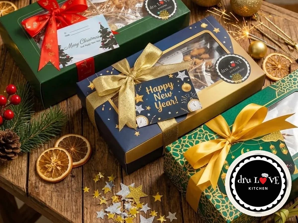 Ilustrasi Hamper Korporat / Instansi dari kue druLOVE Kitchen